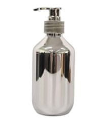 Camerazar Eleganten dozator tekočega mila, srebrna metalik, kov, 300 ml, 16,6 x 6,5 cm