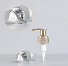 Camerazar Eleganten dozator tekočega mila, srebrna metalik, kov, 300 ml, 16,6 x 6,5 cm