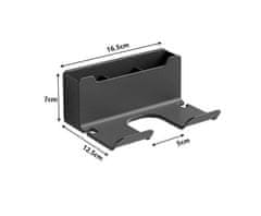 Camerazar Univerzalni samolepilni nosilec za sušilec za lase, črn, odporen plast, 16,5 cm x 12,5 cm