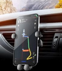 Camerazar Držalo za ventilacijski otvor avtomobila za telefon, črno, plastično, za telefone 4~7,5 in
