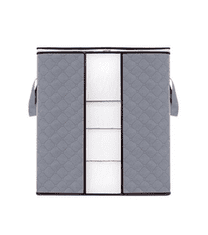 Camerazar Velik organizator za oblačila in posteljnino, siva netkana tkanina, 50x50x36 cm