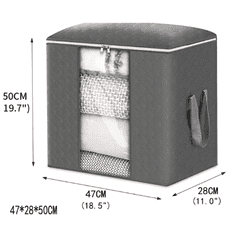 Camerazar Velika omara za shranjevanje posteljnine in oblačil, siva, netkana tekstil/polyester, 50x46x28 cm