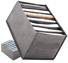 Camerazar Organizator za oblačila v omari, sivo, tkanina, 35x24x17 cm