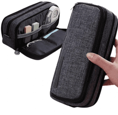 Camerazar Prostoren organizator za svinčnike, siv, poliester, 21x9x5 cm
