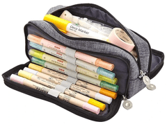 Camerazar Prostoren organizator za svinčnike, siv, poliester, 21x9x5 cm