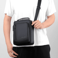 Camerazar Moška torba čez ramo, črna, sintetični material Nylon-Oxford, 19x24x7 cm