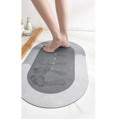 Camerazar Ovalna protislipna absorpcijska kopalna podloga, siva pena, 40 x 60 cm