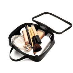 Camerazar Prozorne kozmetične torbice-organizatorji za prtljažnik, 3 kosi, črn zadrga, dimenzije 20,3 x 15,2 x 7,6 cm