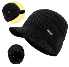 Camerazar Unisex Zimska Bejzbolska kapa, črna, 100% akrilna preja, obseg 54-62 cm