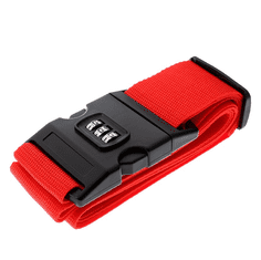 Camerazar Rdeža varnostna pas za prtljago s kombinacijskim zaklepom, polipropilenski najlon, 200 cm