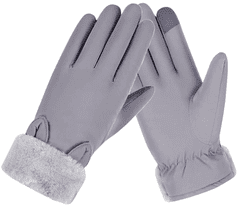 Camerazar Damske Zimske Rokavice Touch Warm, Sive, Poliesterski Material, Vodoodporne