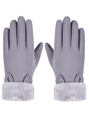 Camerazar Damske Zimske Rokavice Touch Warm, Sive, Poliesterski Material, Vodoodporne