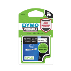 Dymo 1978364 D1 12mm x 5,5m črno na belem permanentni vinil