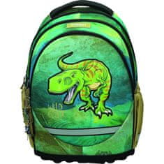 Street Šolski nahrbtnik Ergonomic Dinosaur z ojačanim dnom in varnostnimi odsevniki