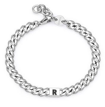 S'Agapõ Moška jeklena zapestnica s črko R Monogram SMG27