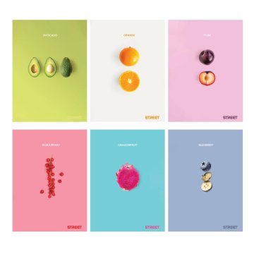 VSE ZA ŠOLO Zvezek a4 mp črtan 54l street fresh fruit z robom