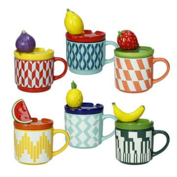 Brandani Lonček s pokrovom Sadje 450ml / več motivov / porcelan