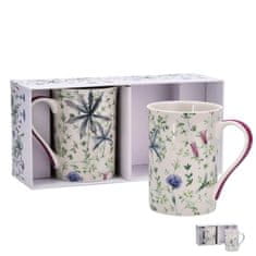 StarDeco Set skodelica za čaj Floral 330ml / 2 kos / več barv / porcelan