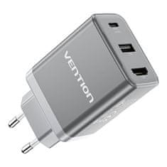Vention Mrežni polnilnik Vention FJAH0-EU USB(C+A)+HDMI GaN (60 W/5 W/4K pri 60 Hz) (siv)