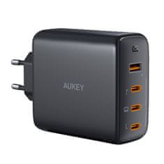 Aukey Mrežni polnilnik Aukey PA-B7S, 1xUSB-A, 3xUSB-C, 100W GaN (črn)