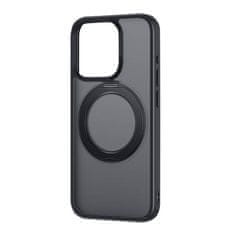 BASEUS Etui z stojakiem Baseus SkyRing 360° za iP 15 + kaljeno steklo in komplet za čiščenje (črn)