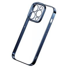BASEUS Zaščitni komplet Baseus Glitter prozoren etui in kaljeno steklo za iPhone 14 Pro (modra)