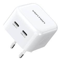 Vention Mrežni polnilnik Vention FBPW0-EU USB(C+C) GaN (35 W/35 W) (bel)