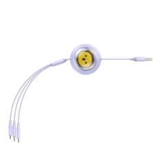BASEUS Baseus 3v1 polnilni kabel USB na USB-C, USB-M, Lightning 3,5A, 1,1 m (vijoličen)