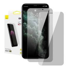 BASEUS Temperirano steklo s filtrom za zasebnost 0,3 mm Baseus za iPhone XR / 11 (2 kos)