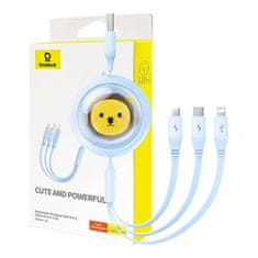 BASEUS Baseus 3v1 polnilni kabel USB na USB-C, USB-M, Lightning 3,5A, 1,1 m (modra)