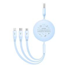 BASEUS Baseus 3v1 polnilni kabel USB na USB-C, USB-M, Lightning 3,5A, 1,1 m (modra)