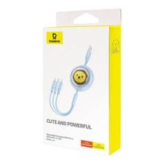 BASEUS Baseus 3v1 polnilni kabel USB na USB-C, USB-M, Lightning 3,5A, 1,1 m (modra)