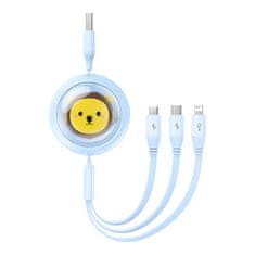 BASEUS Baseus 3v1 polnilni kabel USB na USB-C, USB-M, Lightning 3,5A, 1,1 m (modra)