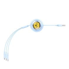 BASEUS Baseus 3v1 polnilni kabel USB na USB-C, USB-M, Lightning 3,5A, 1,1 m (modra)
