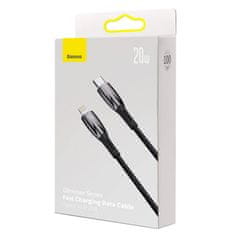 BASEUS USB-C kabel za Lightning Baseus Glimmer, 20 W, 1 m (črn)