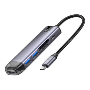 Mcdodo USB-C hub Mcdodo HU-7420 6v1 (USB-C, USB3.0*2, SD, TF, HDMI)