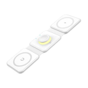 Essager Magnetni indukcijski polnilnik, Essager, EWXCX3-NMC02, 3v1, 15 W (bela)