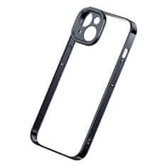 BASEUS Zaščitni komplet Baseus Glitter prozoren etui in kaljeno steklo za iPhone 14 Plus (črn)