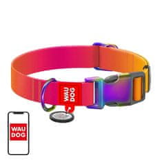 WAUDOG Nylon ovratnik z QR kodom za psa Waudog gradient, oranžna, velikost M