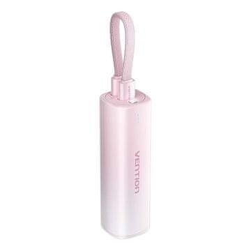 Vention Powerbank 5000mAh Vention FHWR0 20W + kabel USB-C za Lightning (roza)