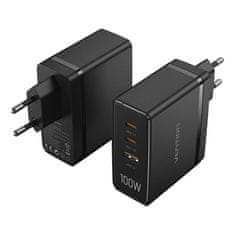Vention Mrežni polnilnik Vention FEGB0-EU 2xUSB-C 1xUSB-A 100W/100W/30W GaN (črn)