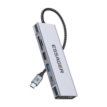 Essager Docking postaja EHB08-QK0G-Z s HDMI in 2xUSB-A priključki