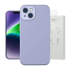 BASEUS Baseus Liquid Silica Gel etui za iPhone 14 Plus (lavanda) + kaljeno steklo + čistilni set