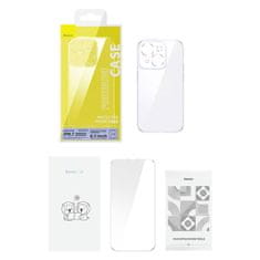 BASEUS Zaščitni komplet Baseus SuperCeramic prozoren, stekleni etui in kaljeno steklo za iPhone 14 Plus