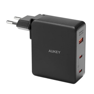 Aukey Mrežni polnilnik Aukey PA-B7O, 1xUSB-A, 2xUSB-C, 140W GaN (črn)