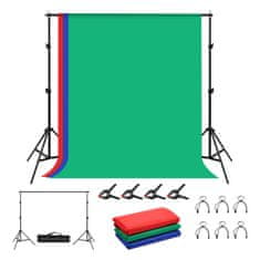Puluz Komplet/stativ za pritrditev fotografskega ozadja Puluz 2x2m + fotografska ozadja 3 kos PKT5204