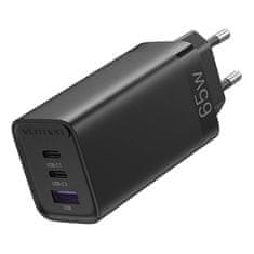 Vention Mrežni polnilnik Vention FEDB0-EU 2xUSB-C 1xUSB-A 65W/30W/30W GaN (črn)