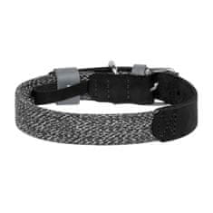 WAUDOG Obroža za psa iz naravnega usnja in recikliranega materiala z QR kodo Waudog velikost S, širina 15 mm, črna