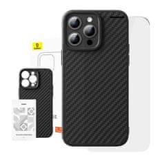 BASEUS Baseus etui iz sintetičnih vlaken za iPhone 15 Pro + kaljeno steklo
