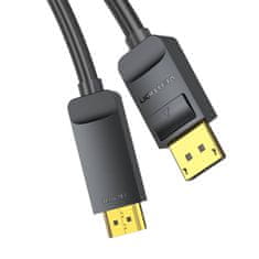 Vention Kabel DisplayPort 1.2 na HDMI 1.4 Vention HAGBI 3 m, 4K 30 Hz (črn)